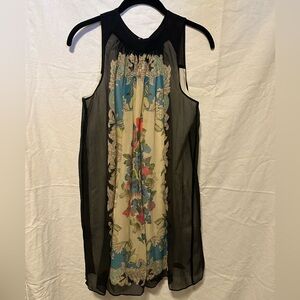Moulinette Soeurs Flora Vignette Silk Trapeze Dress Size 4
